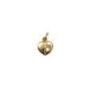 MD1170001 - Pingente Agnus Dei Coração Duplo Dourado Italiano - 2x1,3cm