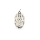 MD1190070 - Medalha N. Sra. Aparecida Italiana Oval Prateada - 4,5x2,6cm