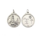 MD1190825 - Medalha N. Sra. De Fátima Italiana Redonda Prateada - 3,8x3cm