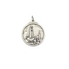 MD1190825 - Medalha N. Sra. De Fátima Italiana Redonda Prateada - 3,8x3cm