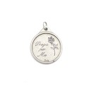 MD1190825 - Medalha N. Sra. De Fátima Italiana Redonda Prateada - 3,8x3cm