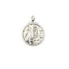 MD1190830 - Medalha N. Sra. De Lourdes Italiana Redonda Prateada - 3,8x3cm