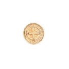 BO116051P6 - Botton Medalha de São Bento c/ 6un. Dourado - 1,4x1,4cm