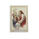 CT112042 - Cartão Lembrança Primeira Eucaristia Menino c/ Dezena - 9,5x6,5cm