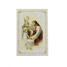 CT112052 - Cartão Lembrança Primeira Eucaristia Menina c/ Dezena - 9,5x6,5cm
