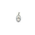 MD112090P2 - Medalha Primeira Eucaristia Oval Dupla Níquel Envelhecido c/ 2un. - 2,5x1,5cm