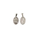 MD112091P2 - Medalha Primeira Eucaristia Oval Dupla Níquel c/ 2un. - 2,5x1,5cm