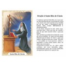ST16008 - Mini Santinha Santa Rita de Cássia Biscuit c/ Oração