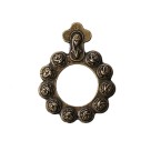 AN41620 - Dezena de Dedo Metal c/ Cruz Ouro Velho - Tamanho Único 4x3cm