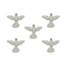 DI16002P5 - Divino Espírito Santo de Biscuit Branco c/ 5un. - 3x2,5cm