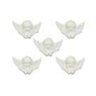 AJ11001P5 - Anjinho de Biscuit Branco c/ 5un. - 3,2x2cm