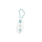 DZ05005 - Dezena de Acrílico Azul Perolado (Mini Terço) - 13,5x1cm