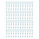 DZ05004P50 - Dezena de Acrílico Azul c/50un. (Mini Terço) - 13,5x1cm