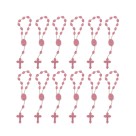 DZ05008P12 - Dezena de Acrílico Rosa Escuro c/12un. (Mini Terço) - 13,5x1cm