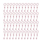 DZ05008P50 - Dezena de Acrílico Rosa Escuro c/50un. (Mini Terço) - 13,5x1cm
