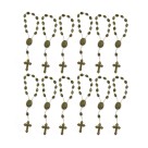 DZ05009P12 - Dezena de Acrílico Dourada c/12un. (Mini Terço) - 13,5x1cm