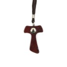 CC1483000 - Cordão c/ Tau de Madeira Resinado (M) - 42,5cm