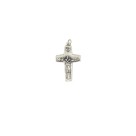 CZ73089 - Cruz Papa Francisco (Bom Pastor) Italiana Prateada - 4x2,5cm