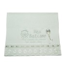 TO1422 - Toalha Batismo Prata c/ Dezena - 45x31cm