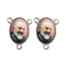 ET1681403P2 - Entremeio São Padre Pio de Pietrelcina Duplo Resinado c/ 2un. - 2,5x2cm
