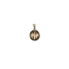 MD1420072P3 - Medalha São Bento Resinada Redonda Dourada c/ 3un. - 2x1,3cm