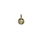 MD1420072P3 - Medalha São Bento Resinada Redonda Dourada c/ 3un. - 2x1,3cm