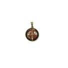 MD1420082P2 - Medalha São Bento Resinada Redonda Dourada c/ 2un. - 2,5x2cm