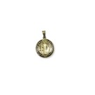 MD1420082P2 - Medalha São Bento Resinada Redonda Dourada c/ 2un. - 2,5x2cm