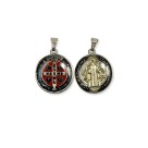 MD1420090 - Medalha São Bento Resinada Redonda Níquel - 3x2,3cm