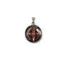 MD1420090 - Medalha São Bento Resinada Redonda Níquel - 3x2,3cm