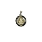 MD1420090 - Medalha São Bento Resinada Redonda Níquel - 3x2,3cm