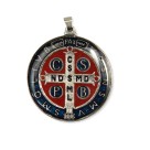 MD1420110 - Medalha São Bento Resinada Redonda Níquel - 4x2,6cm
