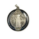 MD1420110 - Medalha São Bento Resinada Redonda Níquel - 4x2,6cm