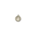 MD1420140P3 - Medalha São Bento Redonda Níquel c/ 3un.- 1,5x1,2cm