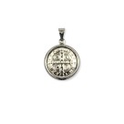 MD1420059 - Medalha São Bento Aço Inox Redonda  - 3x2,2cm