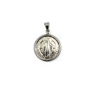 MD1420059 - Medalha São Bento Aço Inox Redonda  - 3x2,2cm