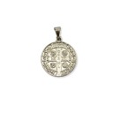 MD1420160P2 - Medalha São Bento Redonda Prateada c/ 2un. - 2,5x2,2cm