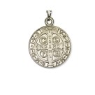 MD1420180 - Medalha São Bento Redonda Níquel - 5,5x4,2cm