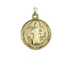 MD1420181 - Medalha São Bento Redonda Dourada - 4,5x3,5cm