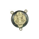 ET1631022 - Entremeio Medalha de São Bento Dourado Resinado - 3,5x3cm