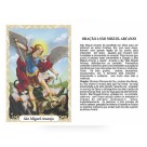 ST16044 - Mini Santinho São Miguel Arcanjo de Biscuit c/ Oração