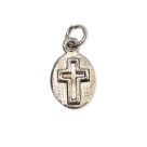 MD520001P4 - Medalha N. Sra. das Graças Pícula c/ Cruz Níquel 4un. - 1,5x1cm