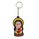CH50023 - Chaveiro Santa Terezinha das Rosas Emborrachado - 12x4,5cm