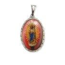 MD128150 - Medalha N. Sra. Do Pilar Rendada Níquel - 5x2,5cm