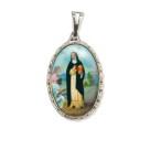 MD128061 - Medalha Santa Edwiges Rendada Níquel - 5x2,5cm