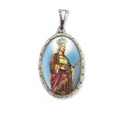 MD128067 - Medalha Santa Isabel da Hungria Rendada Níquel - 5x2,5cm