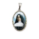 MD128075 - Medalha Santa Paulina Rendada Níquel - 5x2,5cm