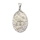MD128404 - Medalha São Frei Galvão Rendada Níquel - 5x2,5cm