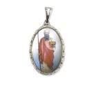 MD128482 - Medalha São Joaquim Rendada Níquel - 5x2,5cm