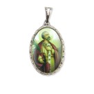 MD128454 - Medalha São Pedro Rendada Níquel - 5x2,5cm